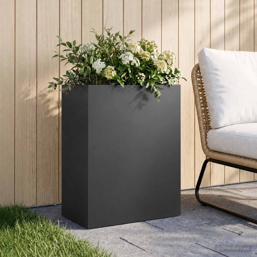 Puutarha ruukku Musta 40 x 20 x 40 cm Kylmävalssattu teräs