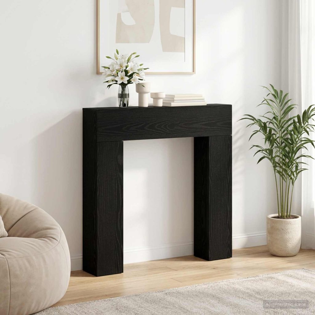 Takan kehys Musta tammi 102 x 18 x 100,5 cm Tekninen puu