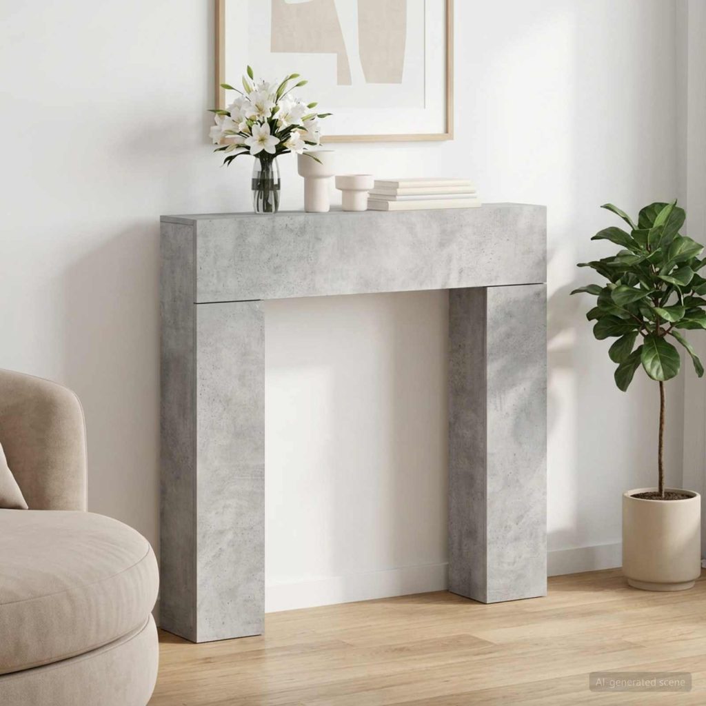 Takan kehys Betoninharmaa 102 x 18 x 100,5 cm Tekninen puu