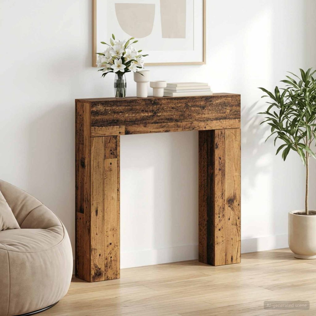 Takan kehys Vanha puu 102 x 18 x 100,5 cm Tekninen puu