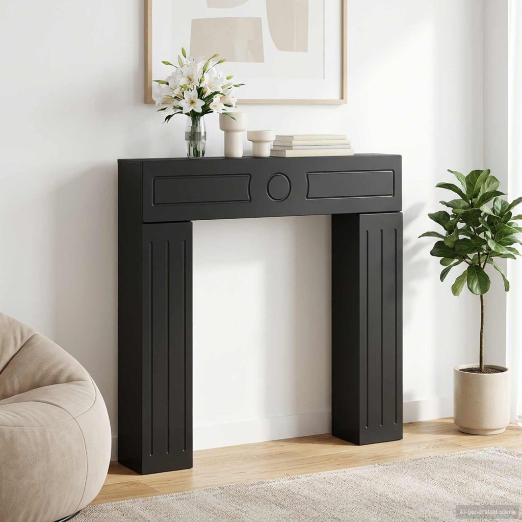 Takan kehys Musta 102 x 18 x 100,5 cm Tekninen puu