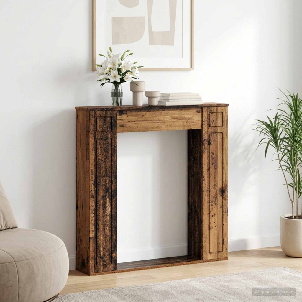 Takan kehys Vanha puu 100 x 20 x 100 cm Tekninen puu