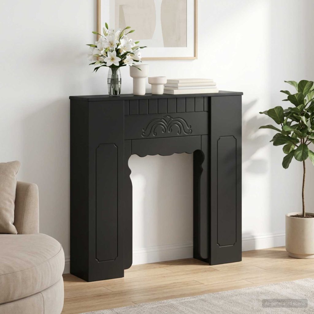 Takan kehys Musta 93 x 20 x 89 cm Tekninen puu