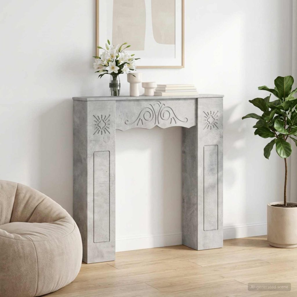 Takan kehys Betoninharmaa 102 x 20 x 102 cm Tekninen puu