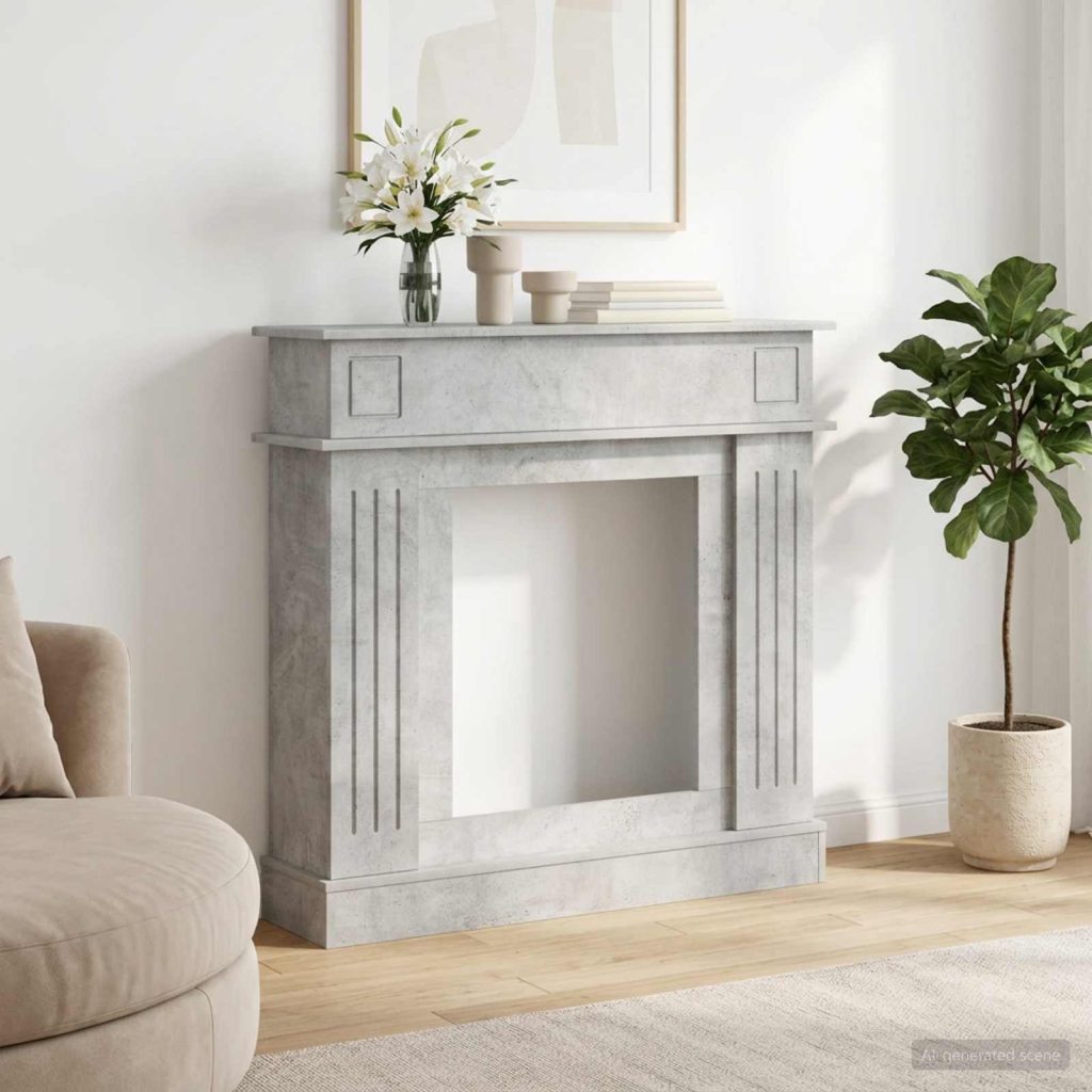 Takan kehys Betoninharmaa 102 x 26 x 100 cm Tekninen puu