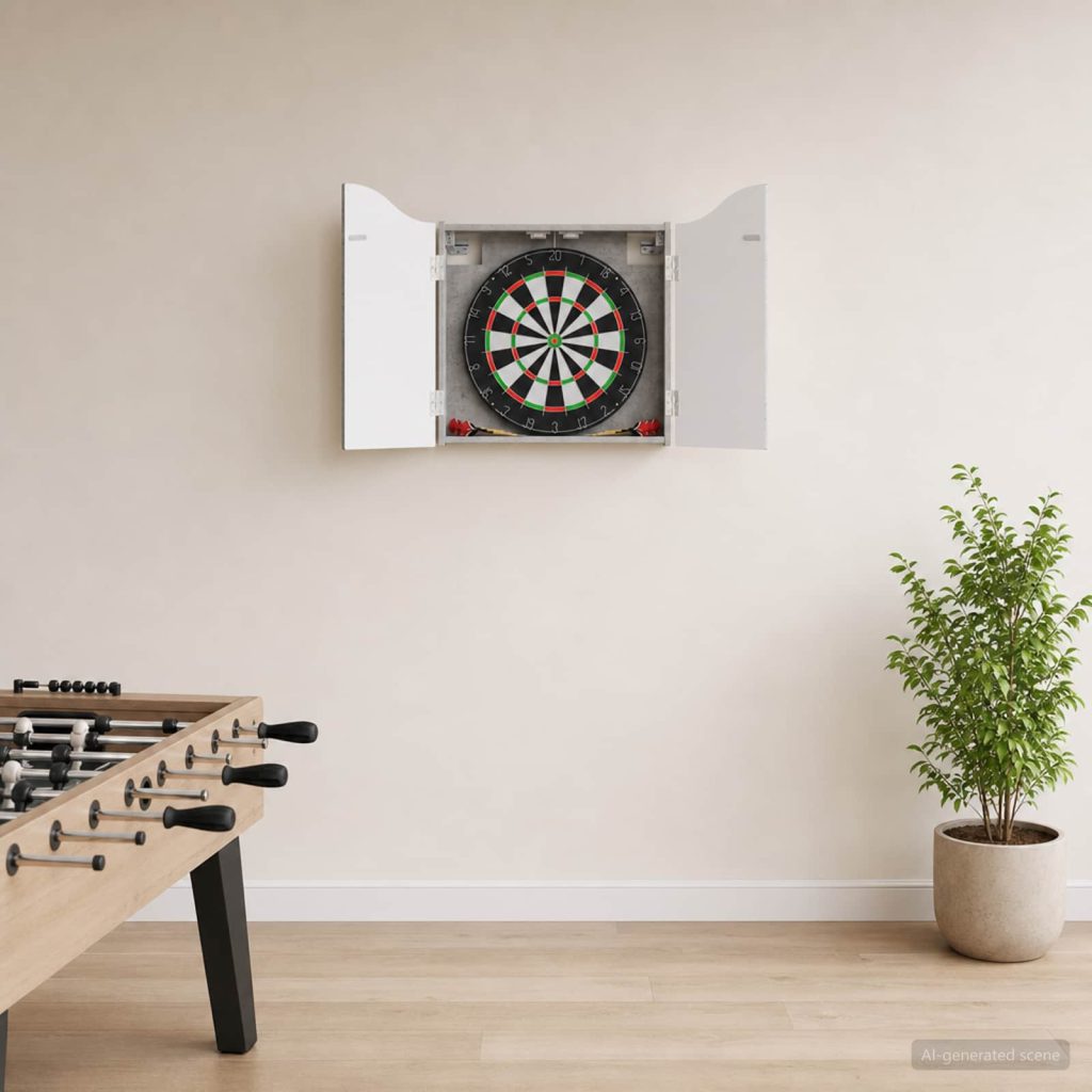 Dartboard-kaappi Betoninharmaa 56 x 12 x 63 cm Tekninen puu