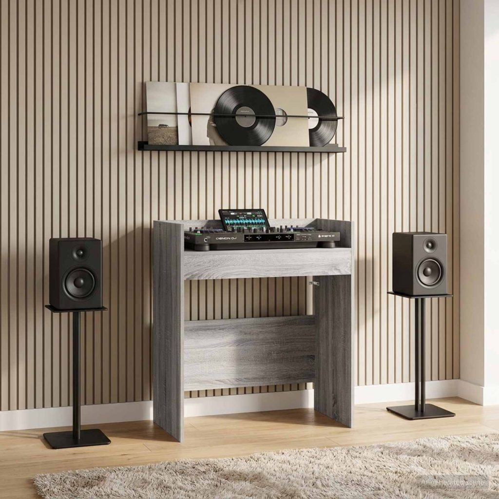 DJ-pöytä Harmaa Sonoma 102 x 45 x 102 cm Tekninen puu