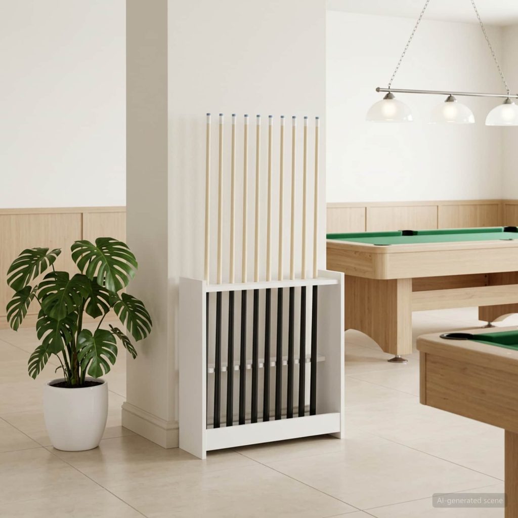 Biljardikeppiteline Tekninen puu 60 x 20 x 57 cm valkoinen