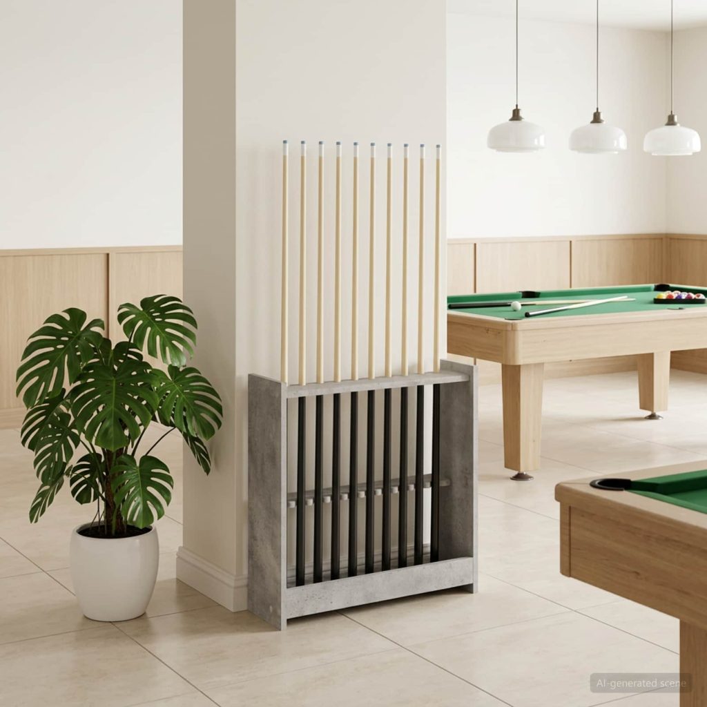 Biljardikeppiteline Tekninen puu 60 x 20 x 57 cm Betoninharmaa