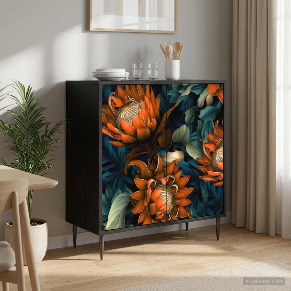 Sivupöytä LOCHEM Musta tammi 69 x 33 x 76 cm Tekninen puu