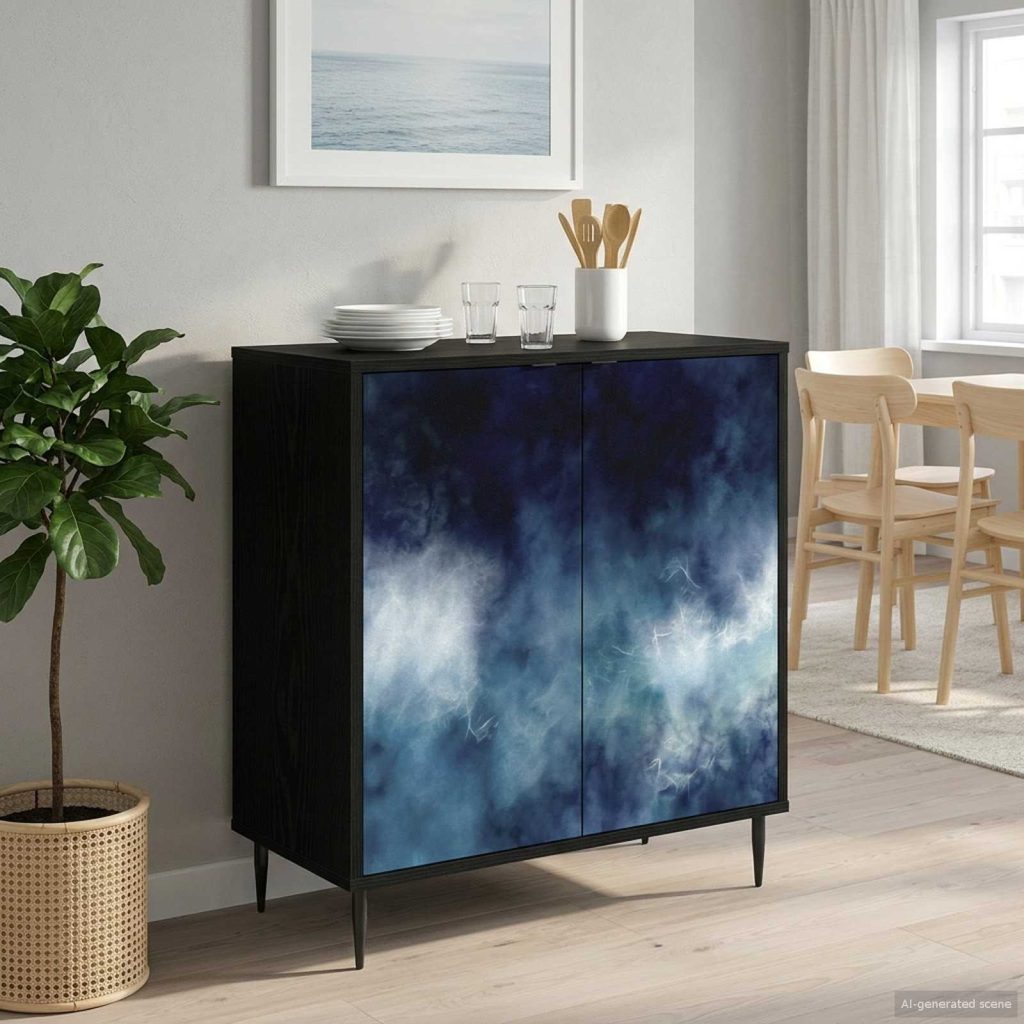 Sivupöytä RAALTE Musta tammi 69 x 33 x 76 cm Tekninen puu
