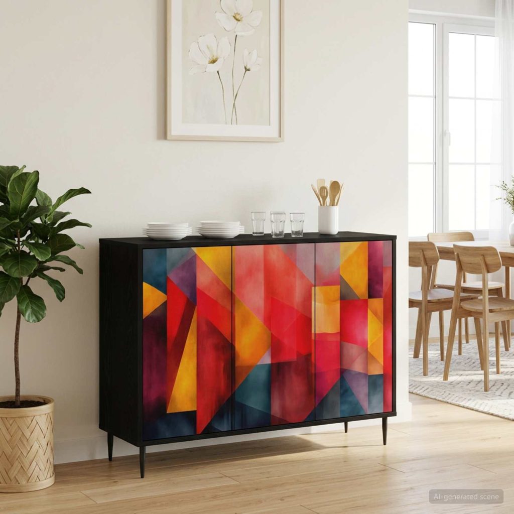 Sivupöytä HEESCH Musta tammi 102 x 33 x 76 cm Tekninen puu