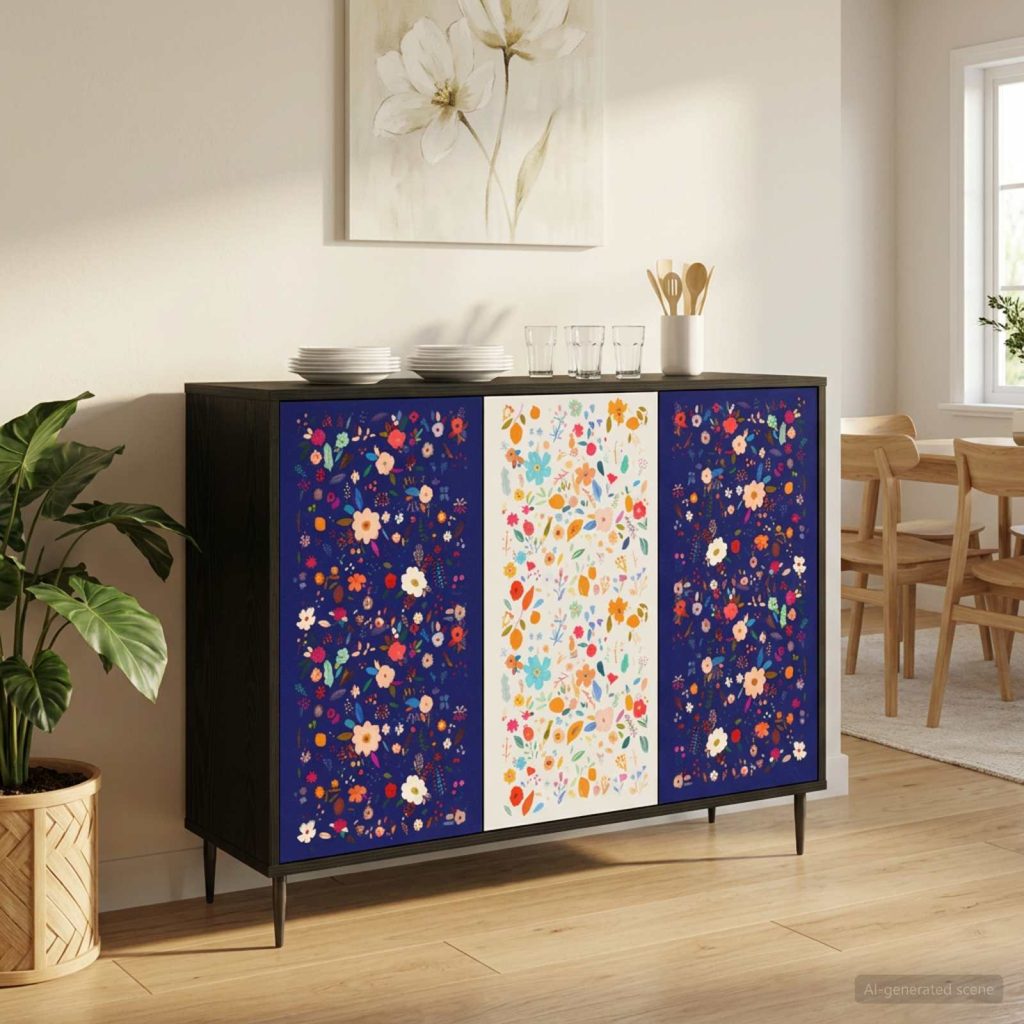Sivupöytä MAINZ Musta tammi 102 x 33 x 76 cm Tekninen puu