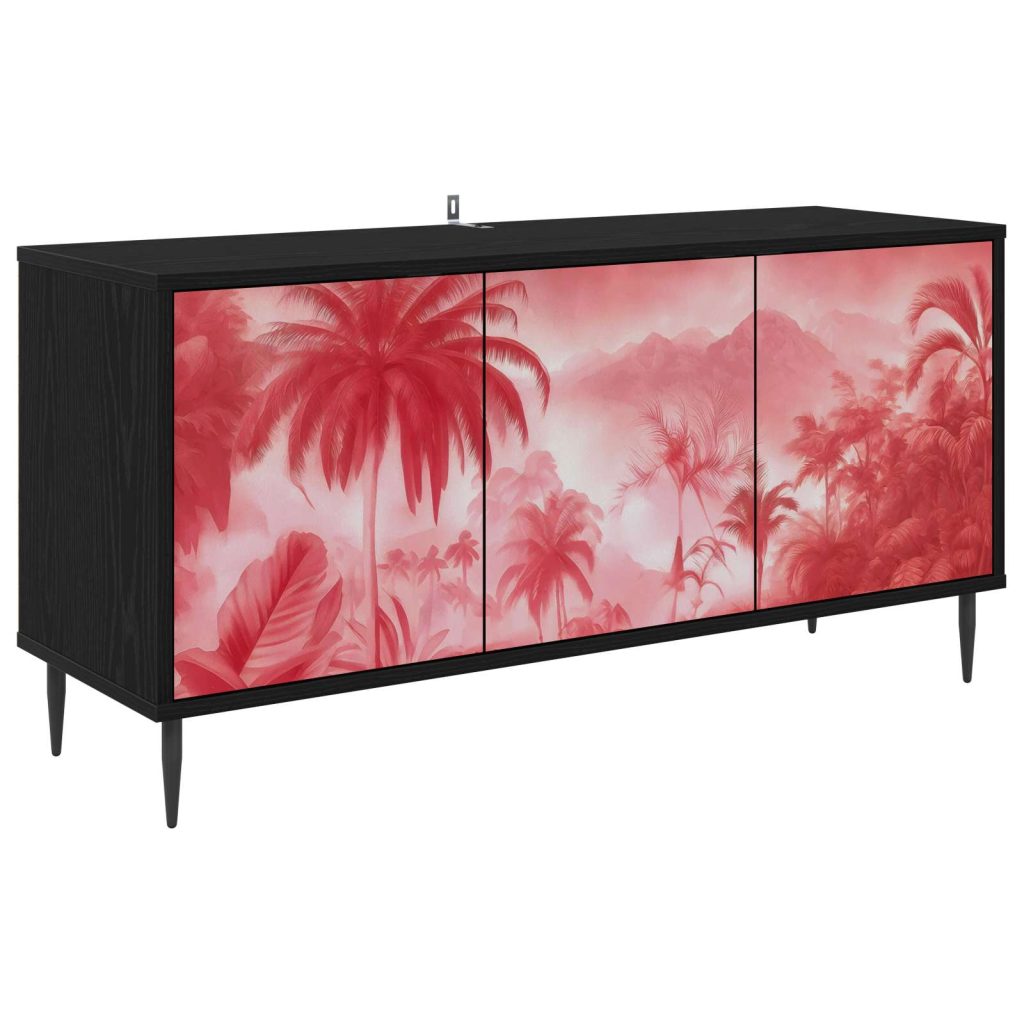 TV-kaappi AACHEN 102 x 33 x 51 cm Musta tammi Tekninen puu