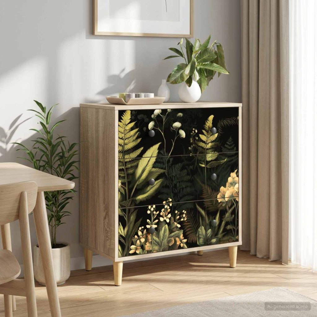 Laukkaava RHENEN Tropiikkiviidakon kuosi 66 x 36,5 x 75 cm