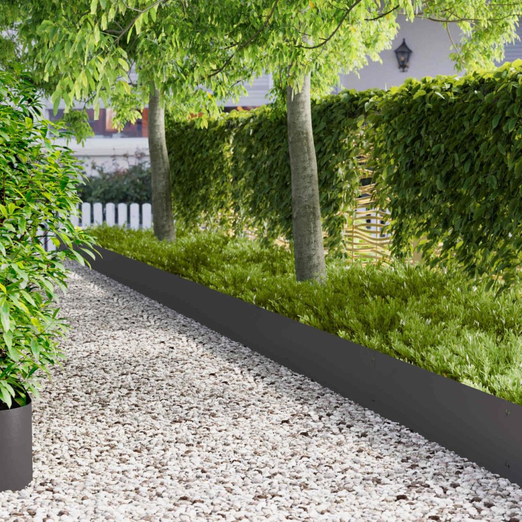 Nurmireunus 10 kpl 103 x 30 cm Teräs Musta