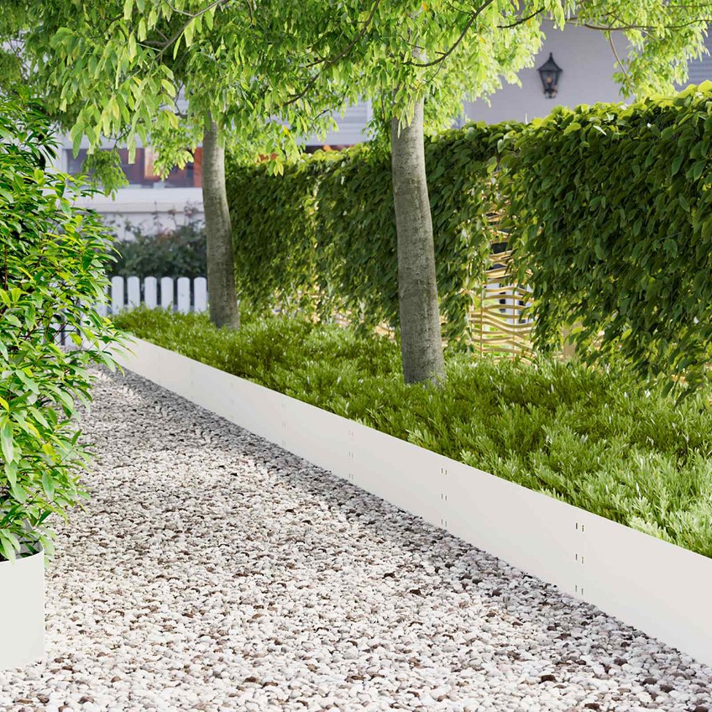 Nurmireunus 30 pcs 100 x 30 cm Teräs valkoinen