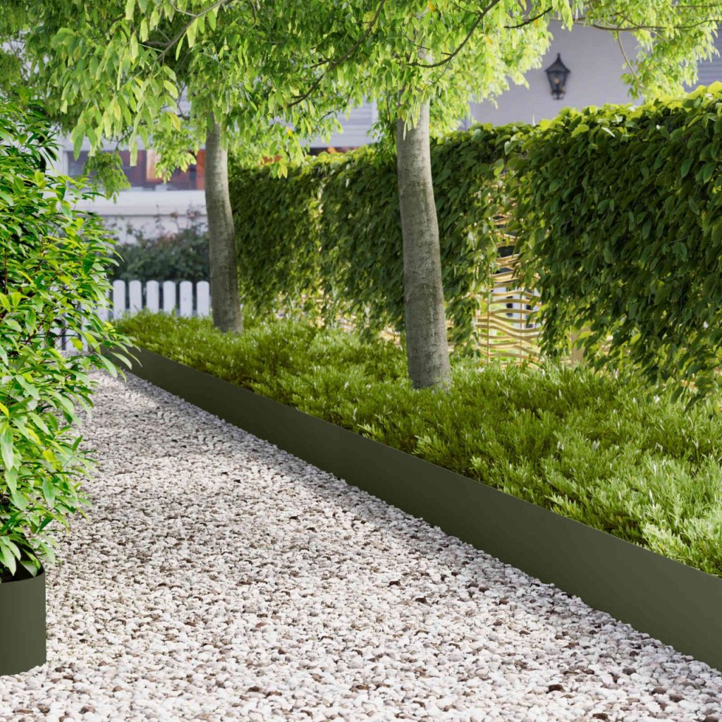 Nurmireunus 10 kpl 100 x 18 cm Teräs Oliivinvihreä