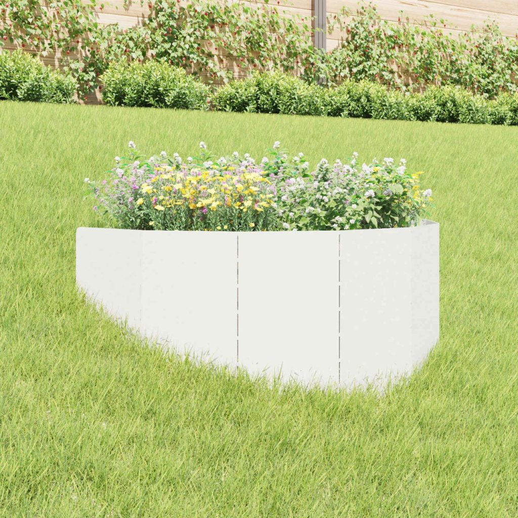 Nurmireunus 100 x 45 cm Teräs valkoinen