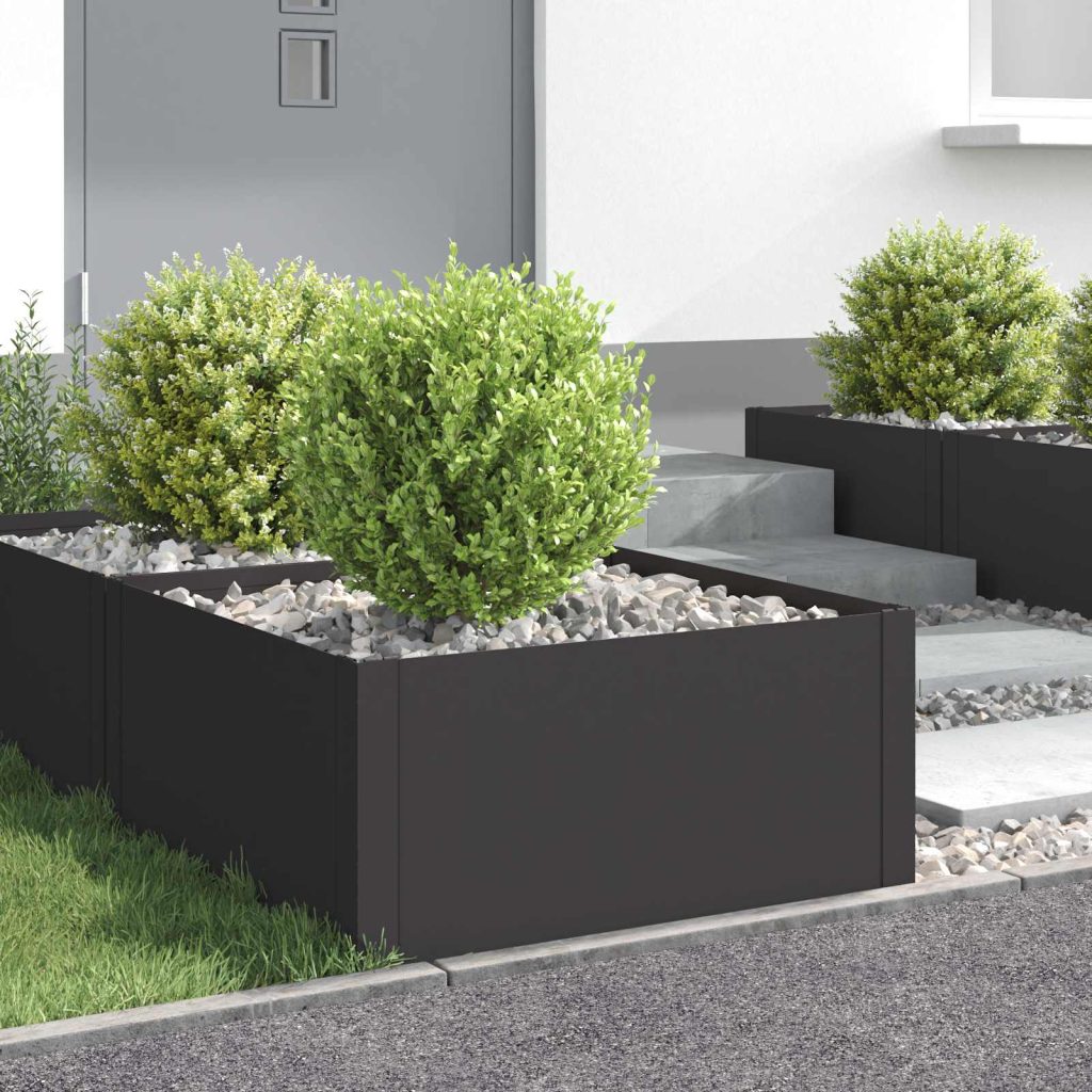 Nurmireunus 4 pcs 60 x 60 x 35 cm Teräs Musta