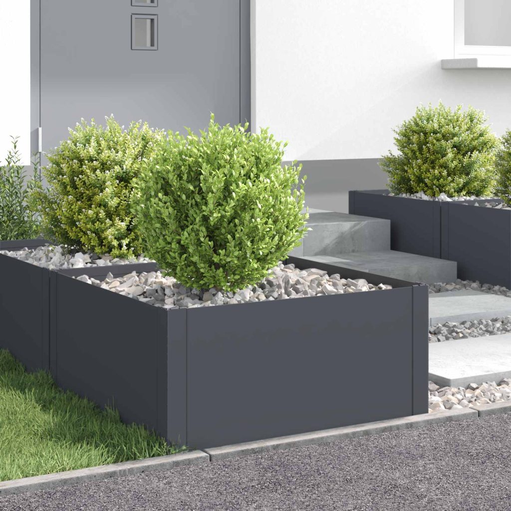 Nurmireunus 4 pcs 60 x 60 x 35 cm Teräs Antrasiitti