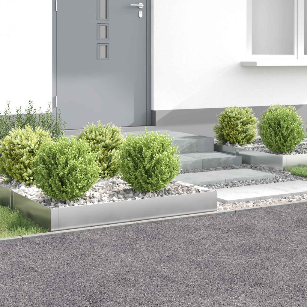 Nurmireunus 4 kpl 100 x 60 x 20 cm Teräs Hopea