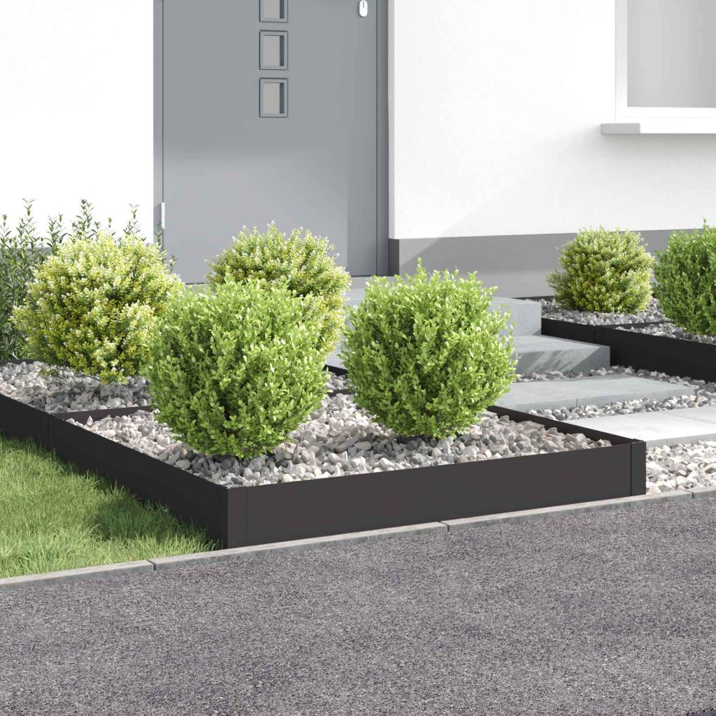 Nurmireunus 4 pcs 100 x 100 x 20 cm Teräs Musta