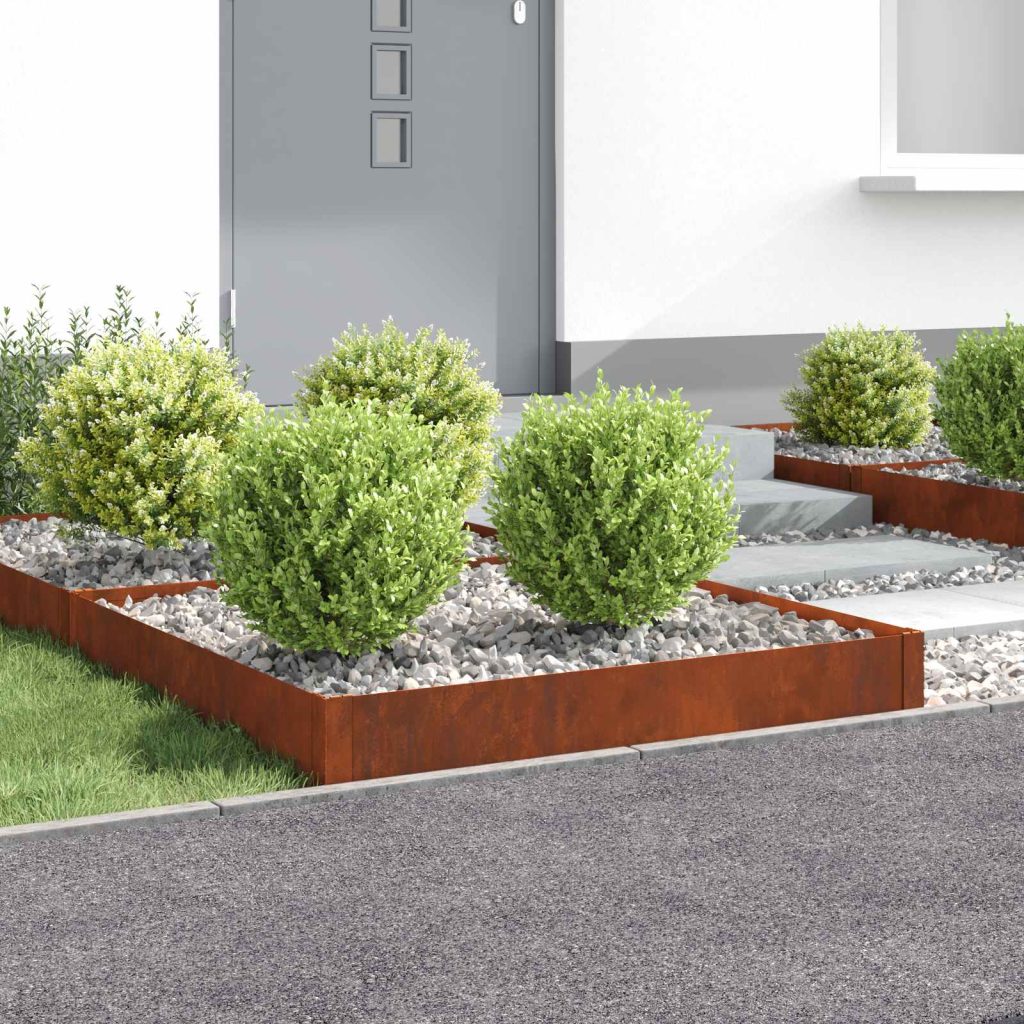 Nurmireunus 4 pcs 100 x 100 x 20 cm Teräs Ruosteinen