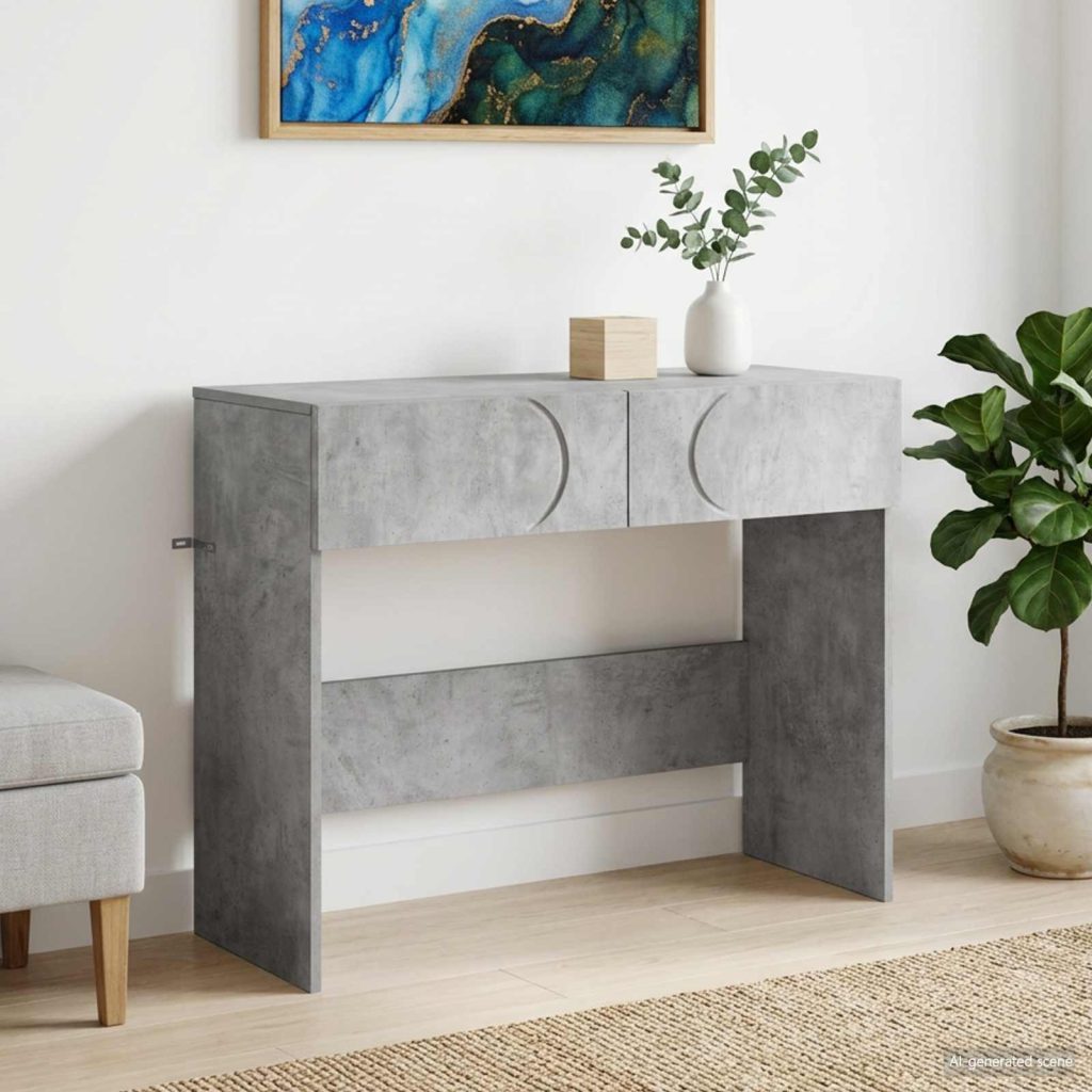 Konsolipöytä Betoninharmaa 96,5 x 38 x 75 cm Tekninen puu