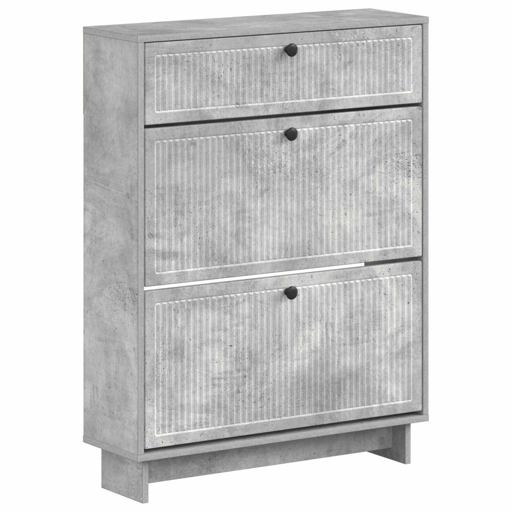 Kenkäkaappi EDE 78 x 24 x 103 cm Tekninen puu Betoninharmaa