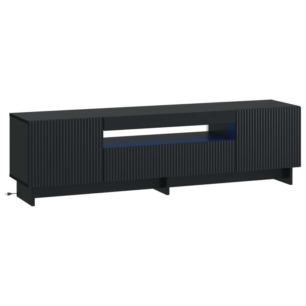 LED TV-kaappi Musta Tekninen puu