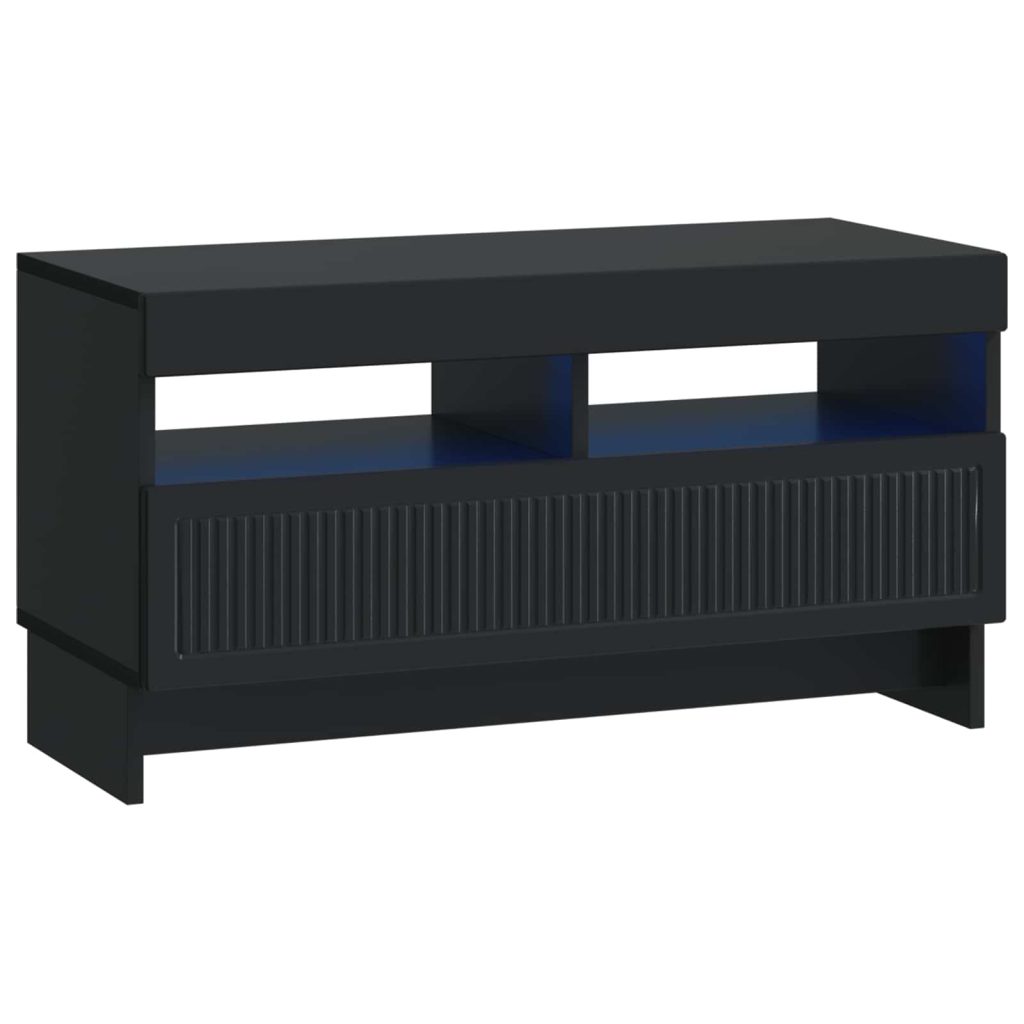 LED TV-kaappi Musta Tekninen puu