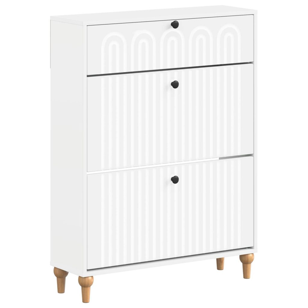 Kenkäkaappi ALKMAAR 78 x 24 x 103 cm Tekninen puu valkoinen