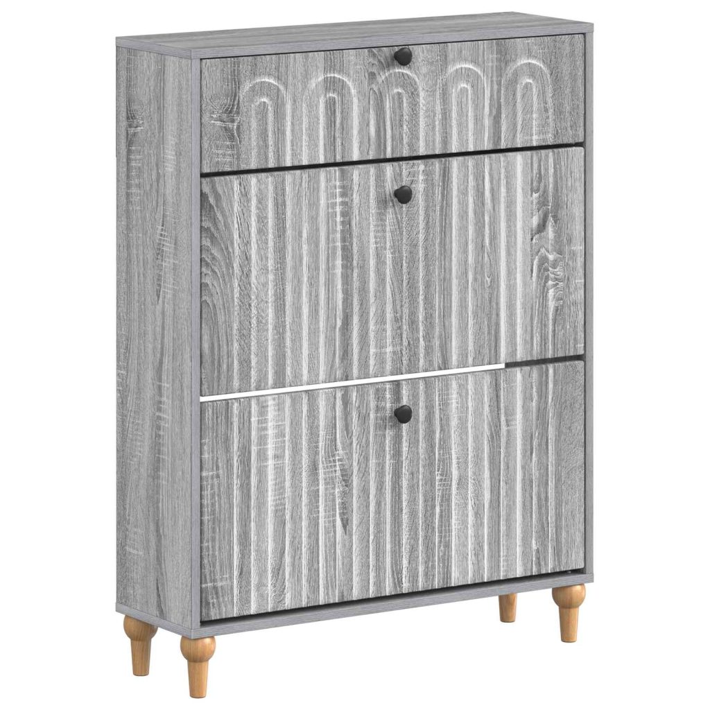 Kenkäkaappi ALKMAAR 78 x 24 x 103 cm Tekninen puu Harmaa Sonoma