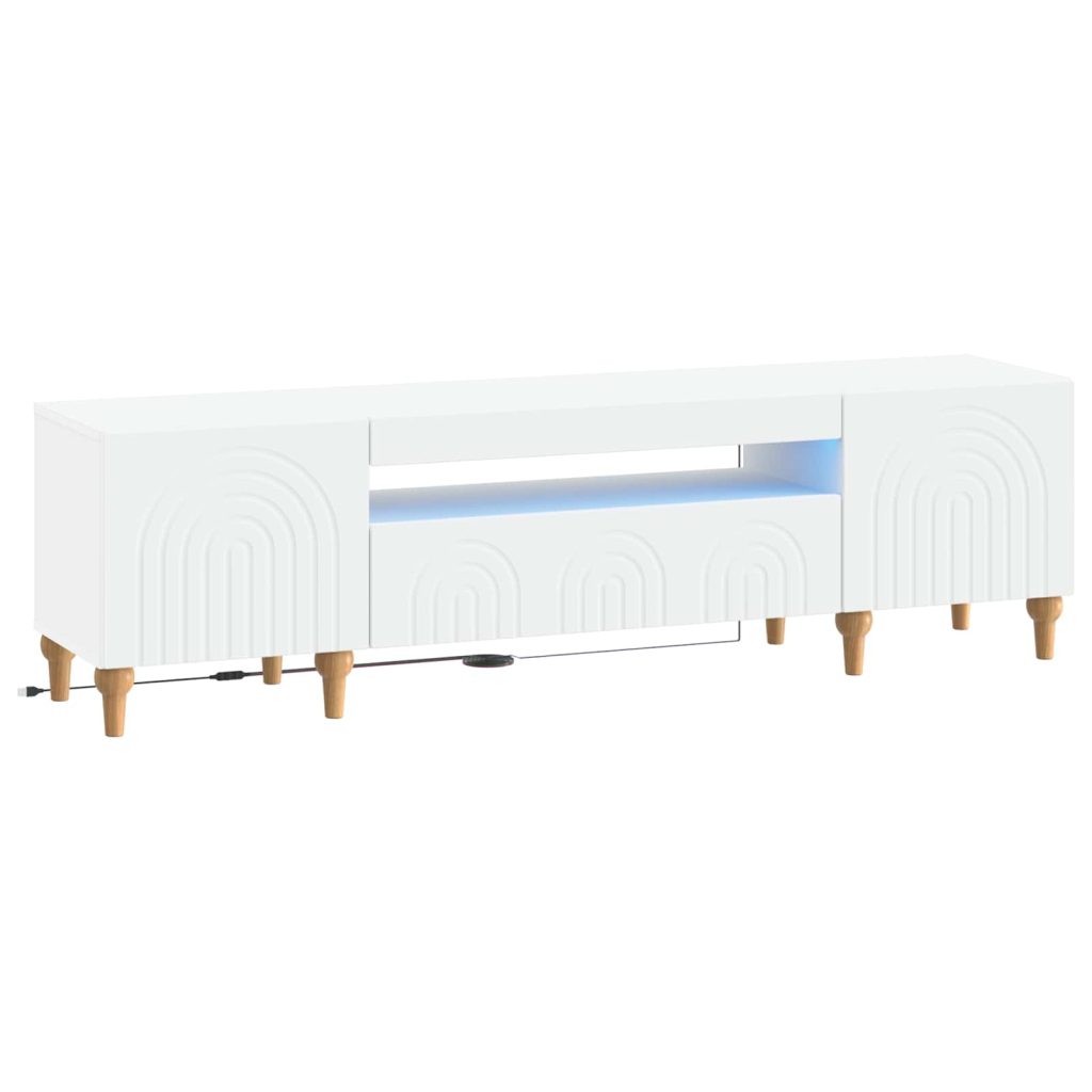 LED TV-kaappi valkoinen Tekninen puu