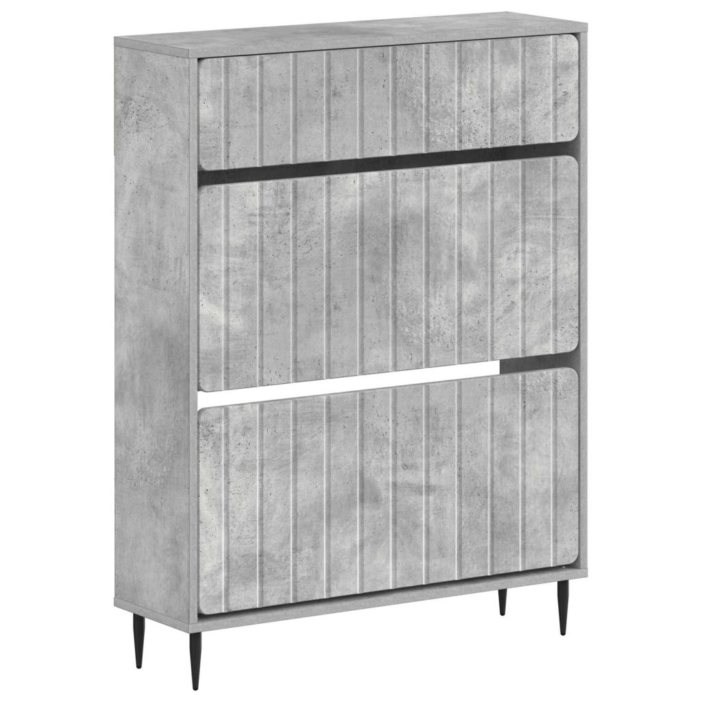 Kenkäkaappi ZWOLLE 78 x 24 x 103 cm Tekninen puu Betoninharmaa