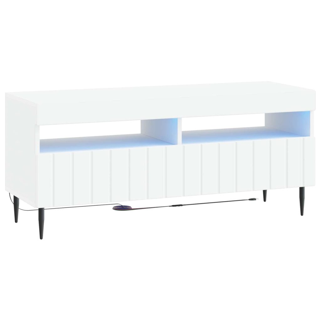 LED TV-kaappi valkoinen Tekninen puu