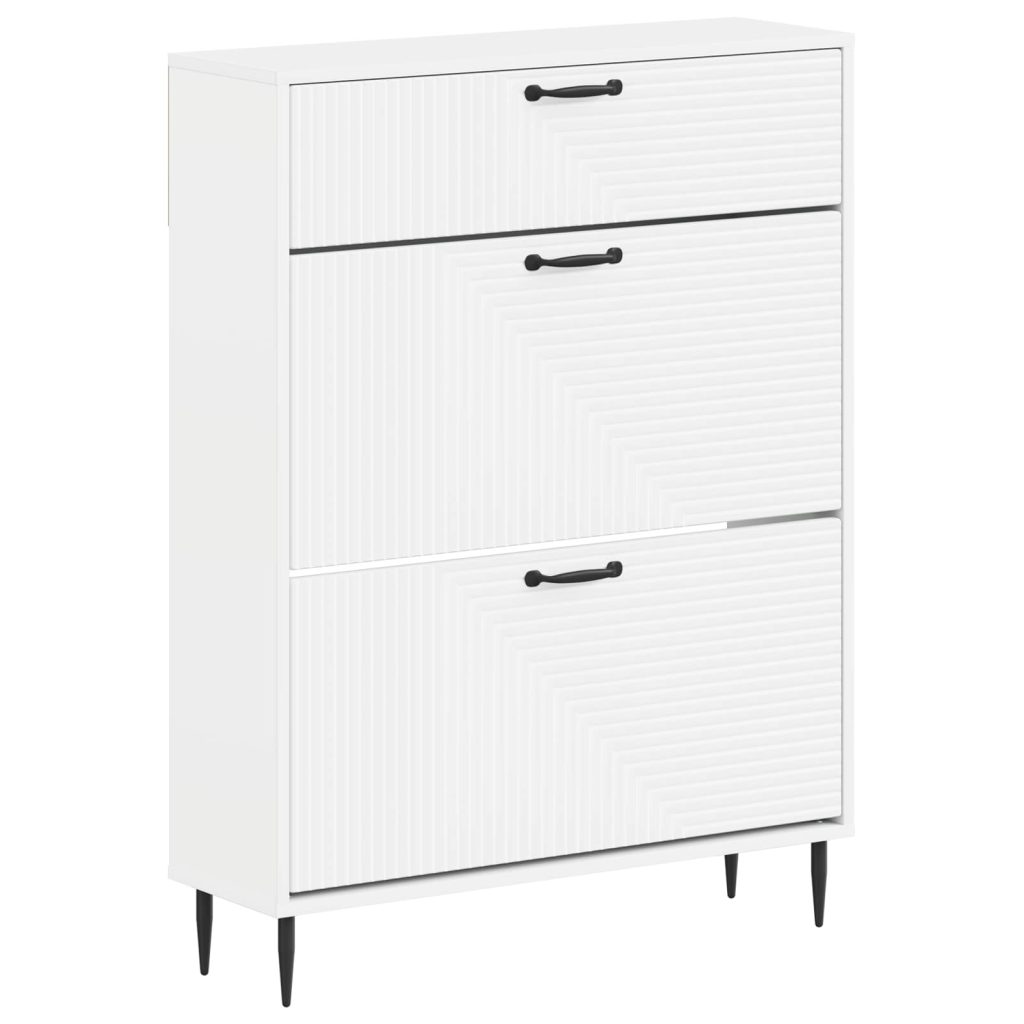 Kenkäkaappi HAARLEM 78 x 24 x 103 cm Tekninen puu valkoinen