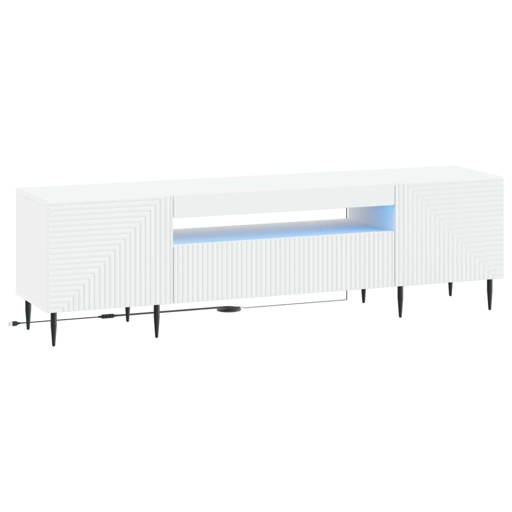 LED TV-kaappi valkoinen Tekninen puu
