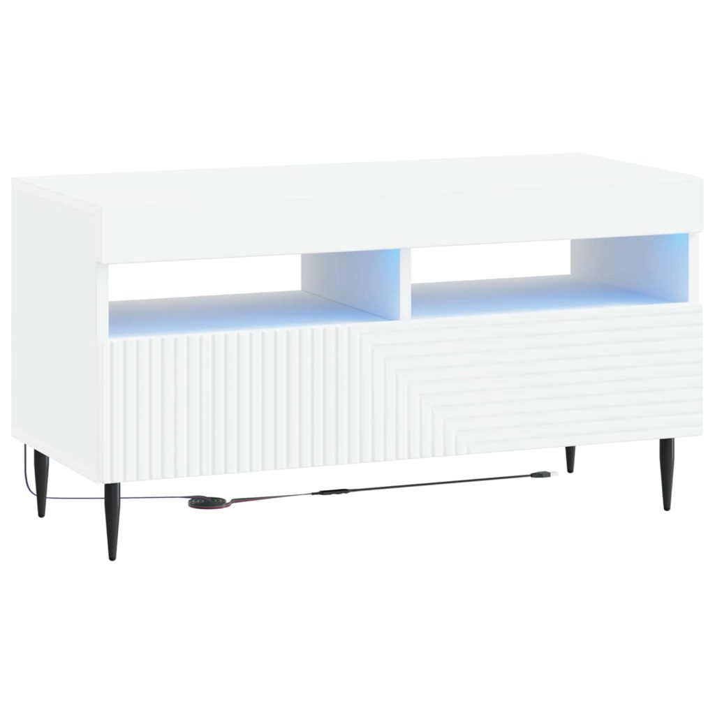 LED TV-kaappi valkoinen Tekninen puu