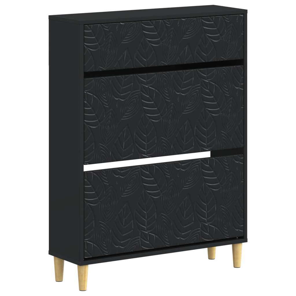 Kenkäkaappi DELFT 78 x 24 x 103 cm Tekninen puu Musta