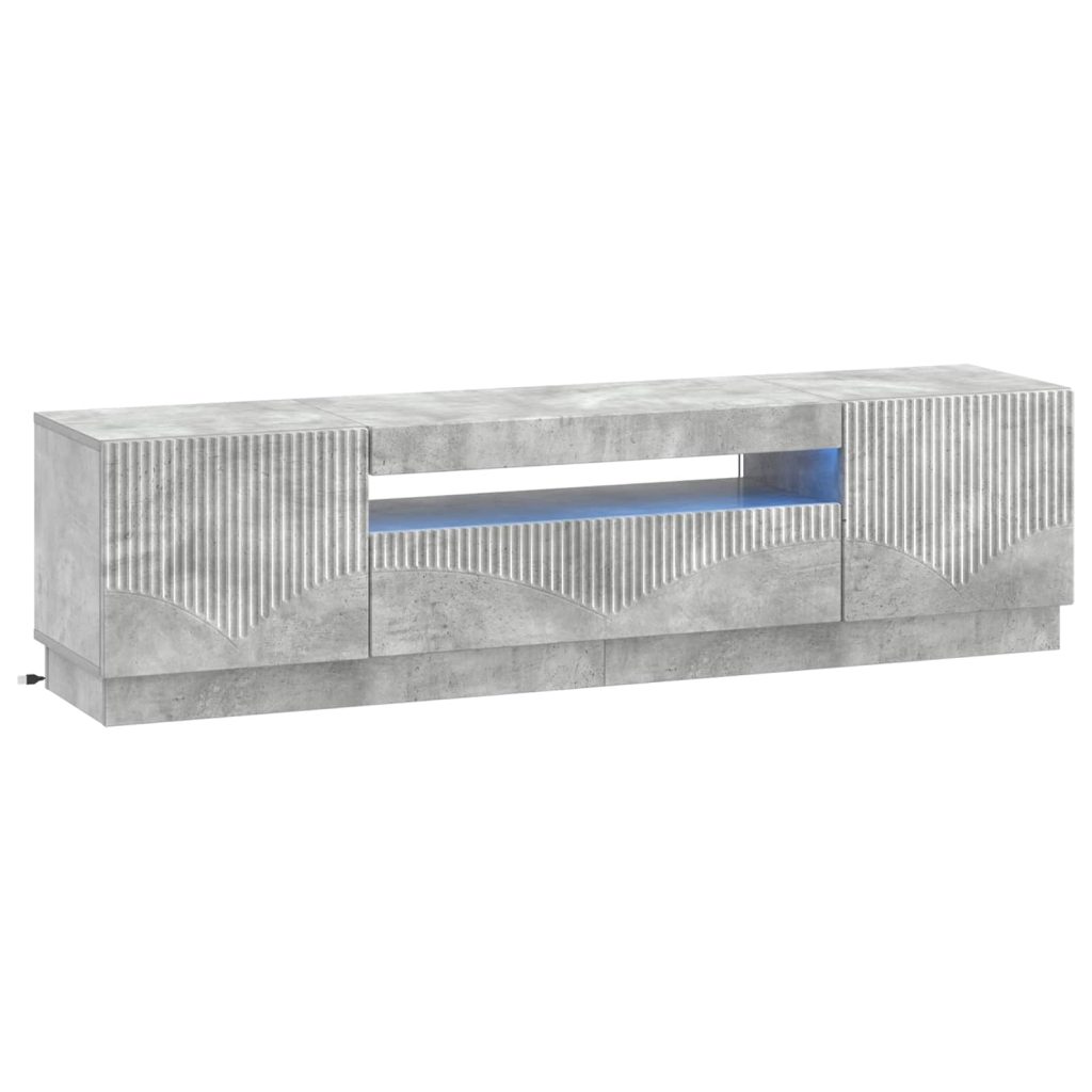LED TV-kaappi Betoninharmaa Tekninen puu