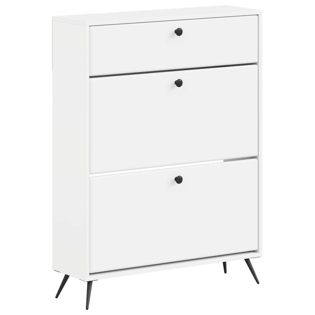 Kenkäkaappi BREDA 78 x 24 x 103 cm Tekninen puu valkoinen