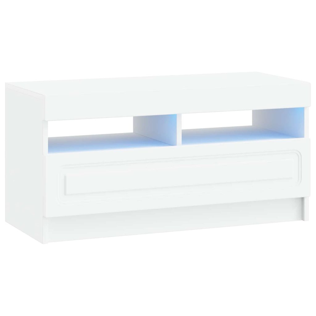 LED TV-kaappi valkoinen Tekninen puu