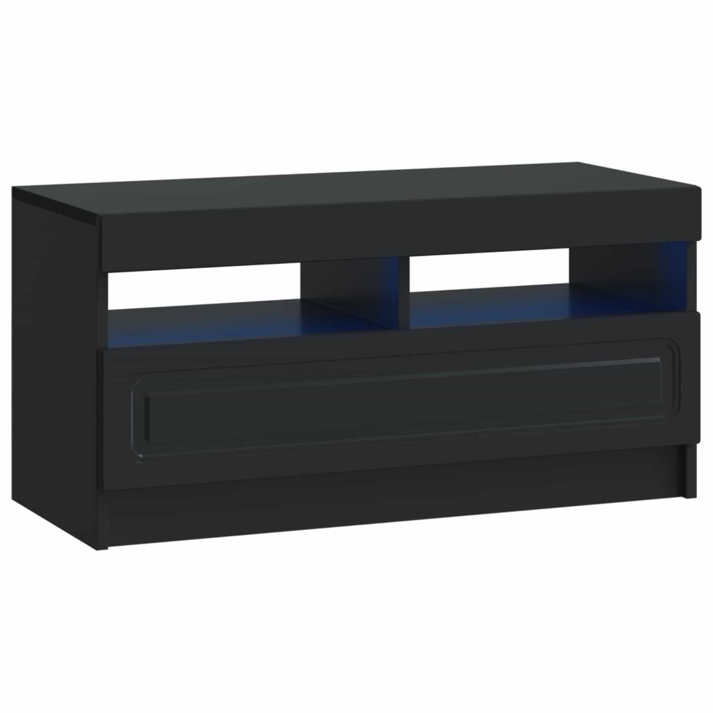 LED TV-kaappi Musta Tekninen puu