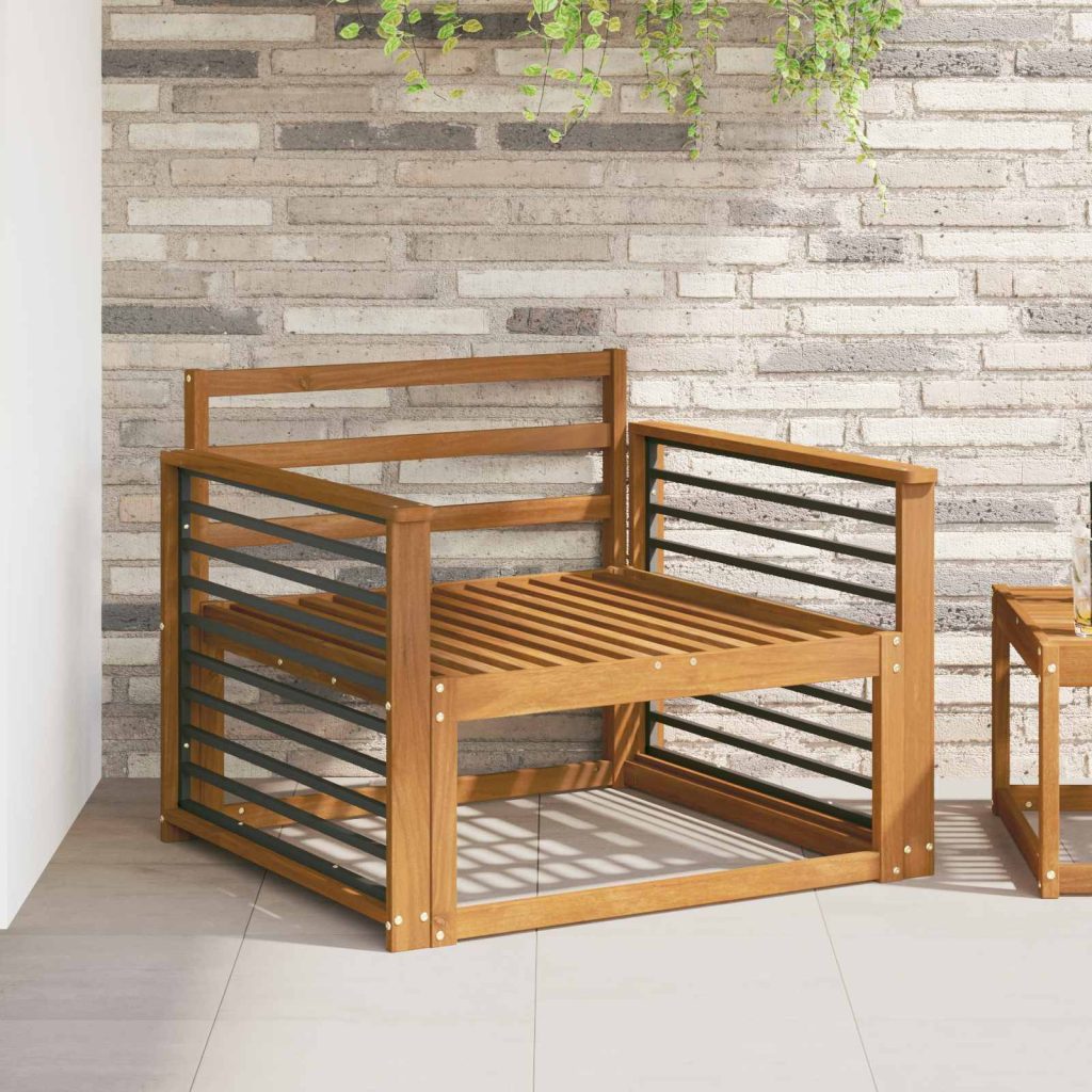 Käsinoja 2 kpl Luonnollinen 80 x 6 x 61 cm Tiheä akasiapuu
