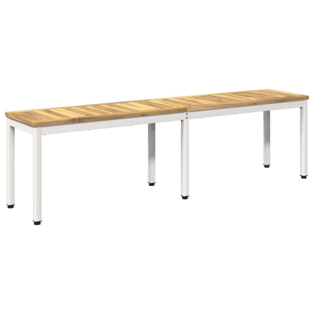 Puutarhapenkki 161 x 35 x 45 cm Tiheä akasiapuu valkoinen