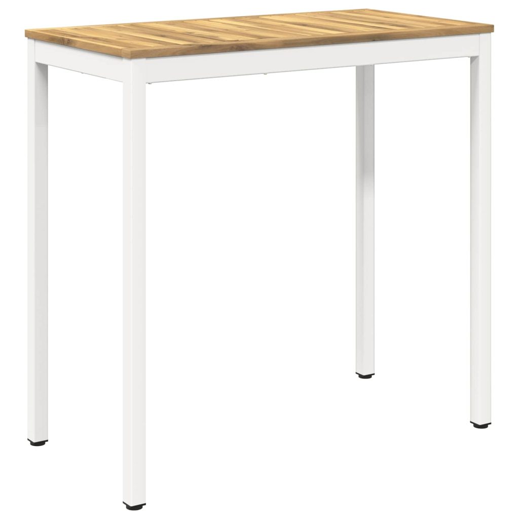 Puutarhan baaripöytä valkoinen 108,5 x 55 x 105 cm