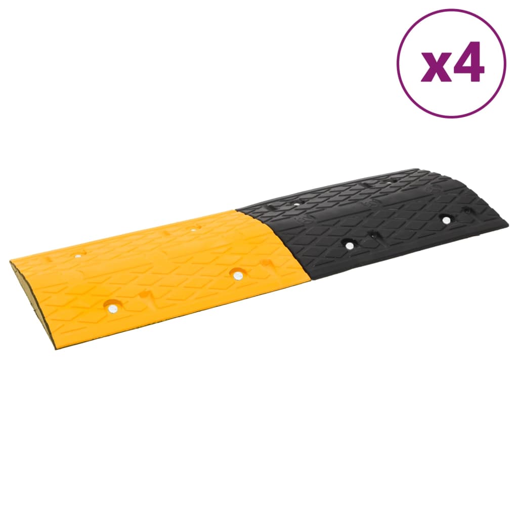 Nopeustöyssy 4 kpl keltainen ja musta 97x32,5x4 cm kumi