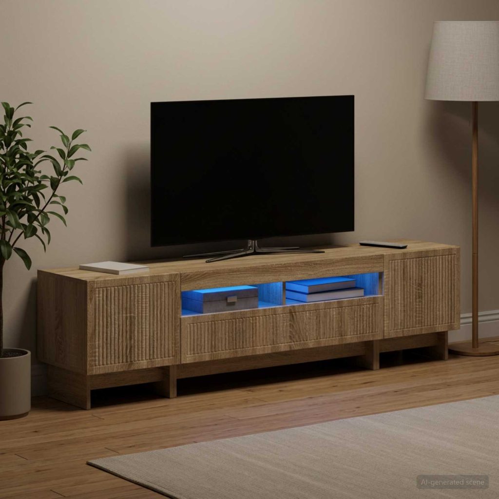 3-osainen LED-TV-kaappi EDE Sonoma-tammi Tekninen puu